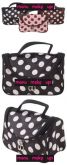 Necessaire Marrom com Bolinhas Brancas